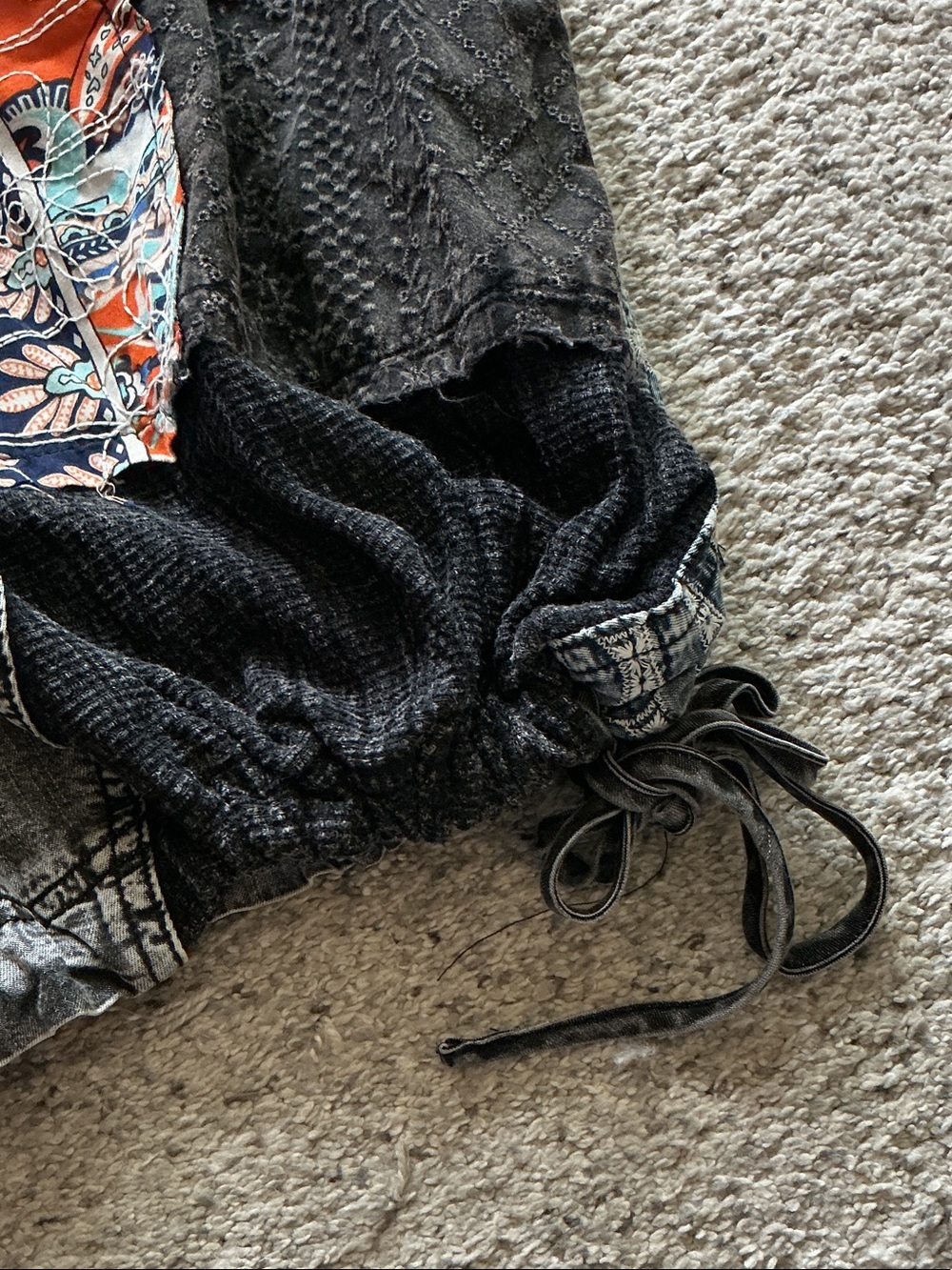 Oli & Hali Gray Patchwork Tencel Denim Overalls - Picture 12 of 15